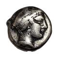 Neapolis Campania (Naples) AR Nomos 395-385 B.C. Nymph & Bull SNG 291 F